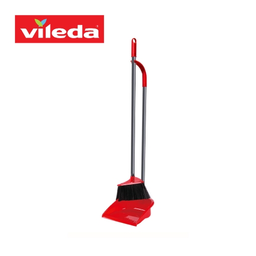 Picture of Vileda Long Handle Dustpan Set With Brush