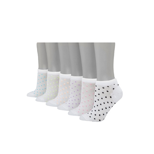 Picture of Hanes Invisible Comfort Pack of 6 Sport Liner/Super No Show Socks, 5-9
