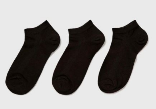 Picture of Portofino Pack of 3 single-colour ankle socks Black