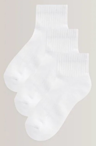 Picture of Portofino Pack of 3 single-colour Crew socks White