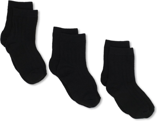Picture of Portofino Pack of 3 single-colour Crew socks Black