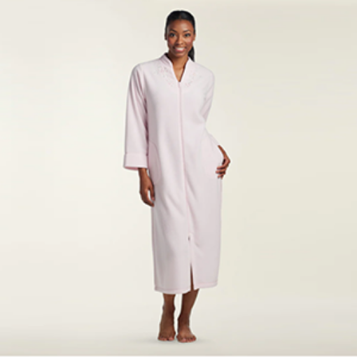 Picture of Miss Elaine Fleece Long Robe - Pink Robe