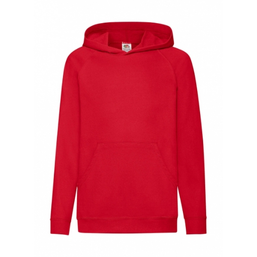 Picture of Fruit of the Loom Kids lightweight hooded sweatshirt, Red