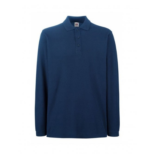 Picture of Fruit of the Loom Premium Long Sleeve Polo Shirt, Navy