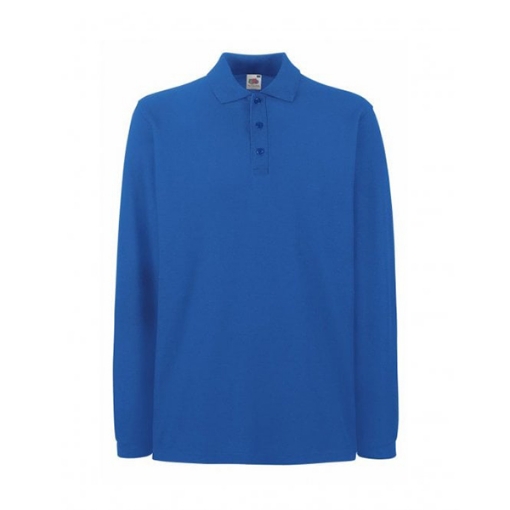 Picture of Fruit of the Loom Premium Long Sleeve Polo Shirt, Royal Blue