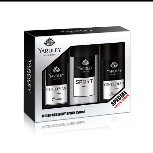 Picture of Yardley Body Spray Tri Pack G.man Classic + Sport 150ML