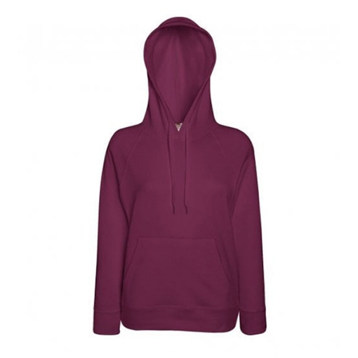 Picture of Fruit of the Loom Ladies Light weight Hooded Sweat, Burgundy
