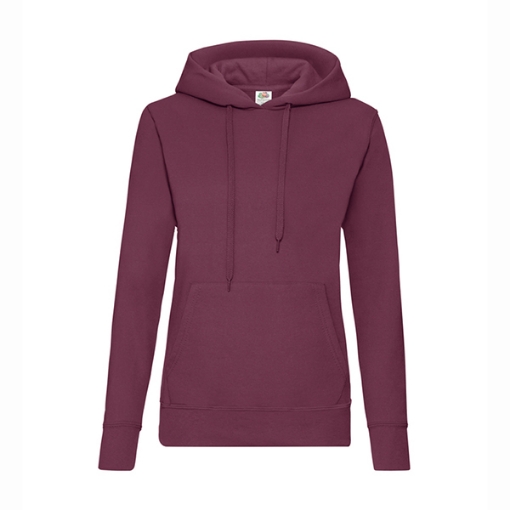 Picture of Fruit of the Loom Ladies Classic Hooded Sweat, Burgundy