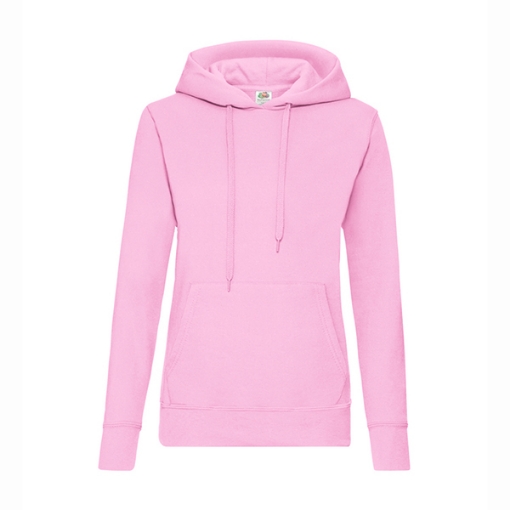 Picture of Fruit of the Loom Ladies Classic Hooded Sweat, Light Pink