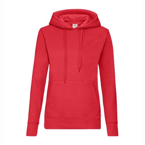 Picture of Fruit of the Loom Ladies Classic Hooded Sweat, Red