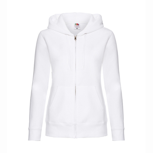 Picture of Fruit of the Loom Ladies Premium Hooded Sweat Jacket, White