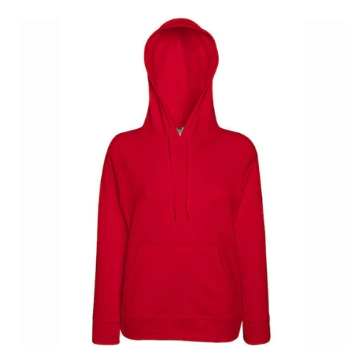 Picture of Fruit of the Loom Ladies Light weight Hooded Sweat, Red