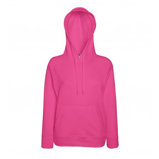 Picture of Fruit of the Loom Ladies Light weight Hooded Sweat, Fuchsia