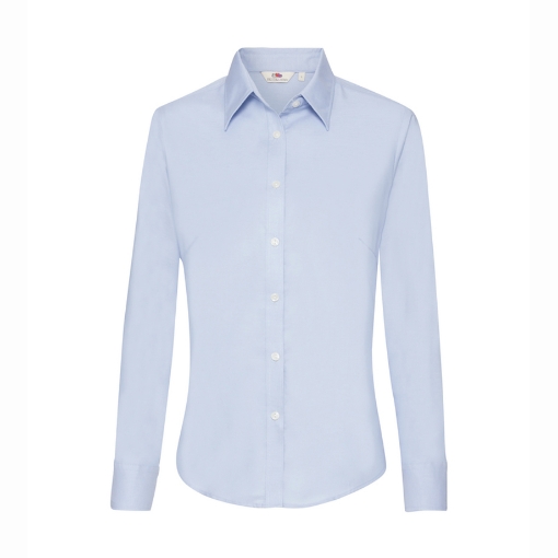 Picture of Fruit of the Loom Ladies Oxford Long Sleeve Shirt, Oxford Blue