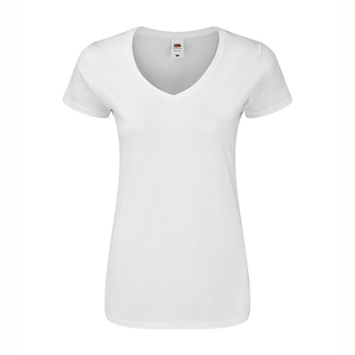 Picture of Fruit of the Loom Ladies Iconic 150 V-Neck Tee, White