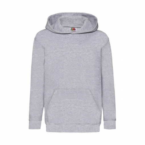 Picture of Fruit of the Loom Kids Classic Hooded Sweat, Heather grey