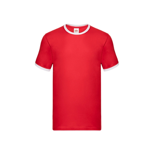 Picture of Fruit of the Loom T-Shirt Short Sleeve Ringer, Red/White