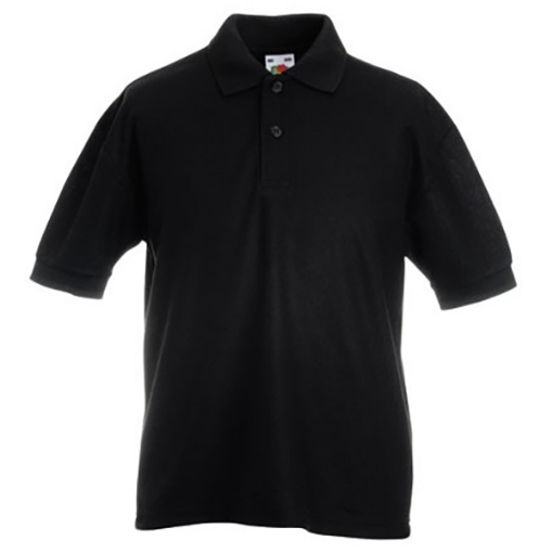 Picture of Fruit of the Loom Kids Polo T-shirt, Black