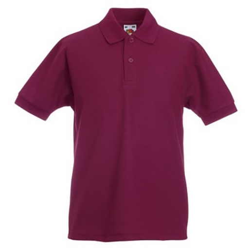 Picture of Fruit of the Loom Kids Polo T-shirt, Burgundy