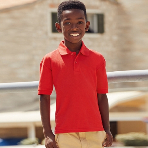 Picture of Fruit of the Loom Kids Polo T-shirt, Red