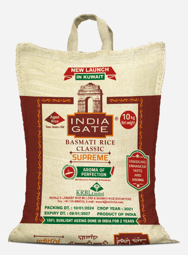 Picture of India Gate – Basmati Rice – Classic Supreme – Jute 10 Kg