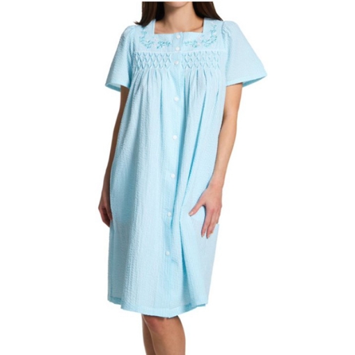 Picture of Miss Elaine Midi Gown Short Sleeve - MISE852612UT - Blue/White Stripe
