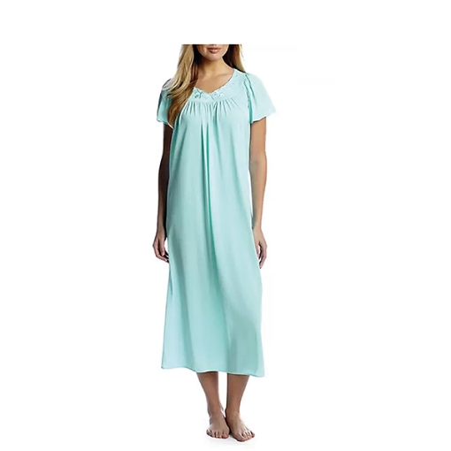 Picture of Miss Elaine Long Gown Short Sleeve-MISE50809UT, Seafoam