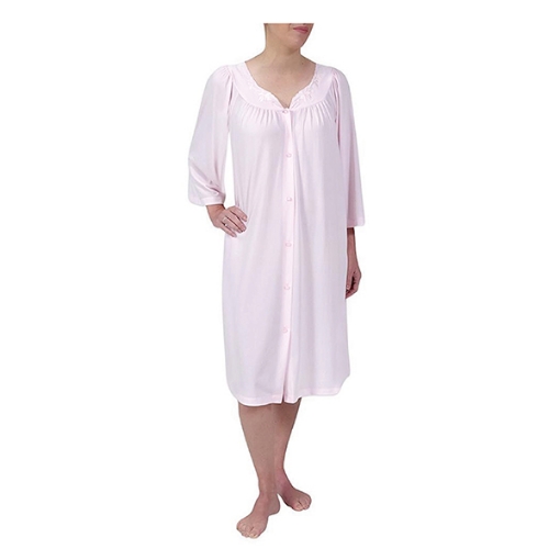 Picture of Miss Elaine Short Robe Long Sleeve with Button-MISE35809UT,  Pink