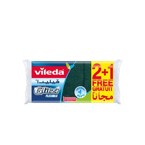 Picture of Vileda Glitzi Flexible Med Foam Scourer 2+1 FREE