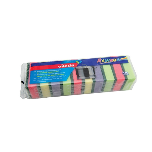 Picture of Vileda Rainbow Med Foam Scourer 10Pcs