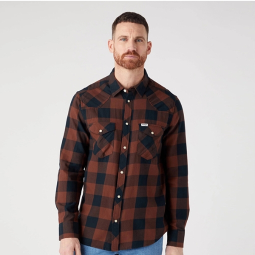 Picture of Wrangler Shirt Long Sleeve, 10031408, Potting Soil