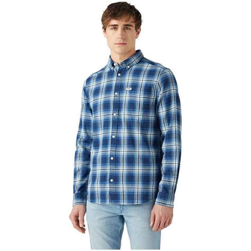 Picture of Wrangler Shirt Long Sleeve, 10031409, Light Indigo