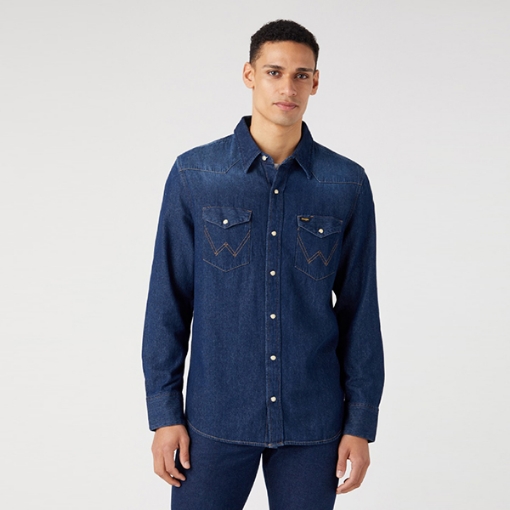 Picture of Wrangler Shirt Long Sleeve, 10031413, Dark Stone wash