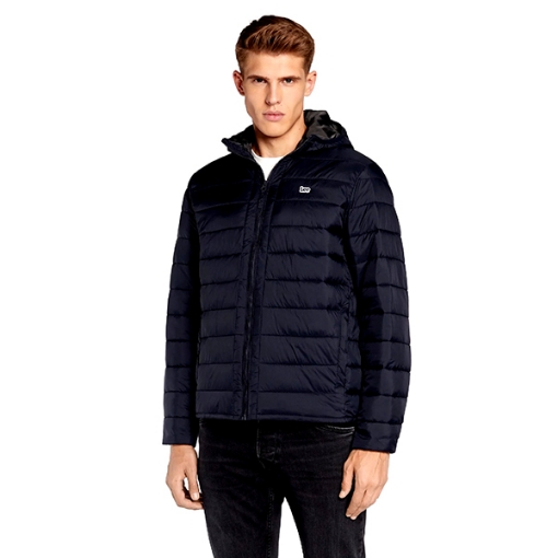 Picture of Lee Hooded Puffer Jacket,10015054-Clean Black